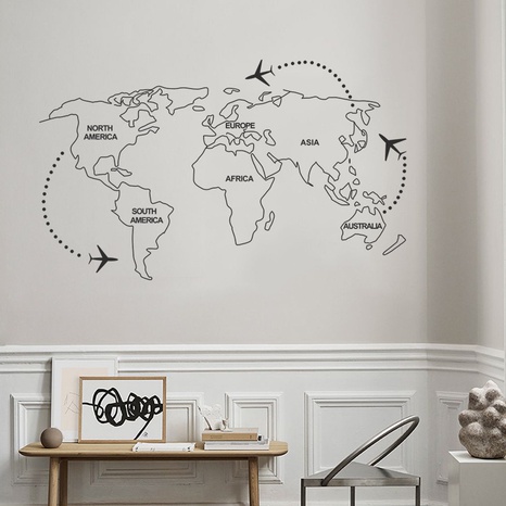 neue einfache MAP sieben Kontinente Platte Schlafzimmer Wohnzimmer Wandaufkleber's discount tags