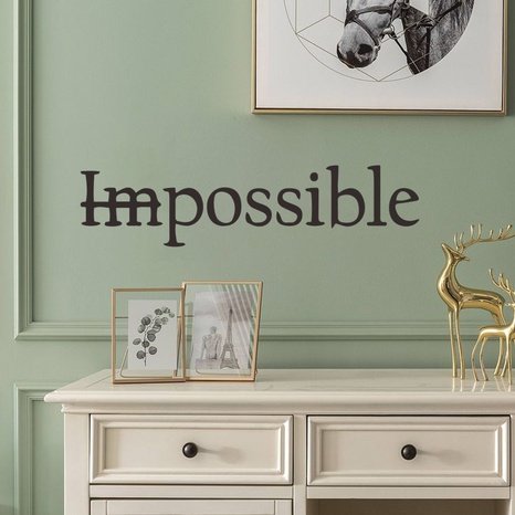 new simple English slogan POSSIBLE wall stickers's discount tags