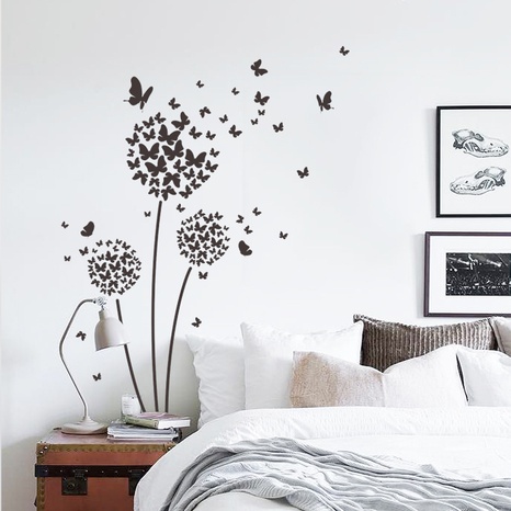 simple black dandelion butterfly wall stickers's discount tags