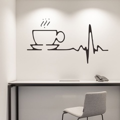 neue einfache Kaffee Herzschlag Schlafzimmer Wandaufkleber