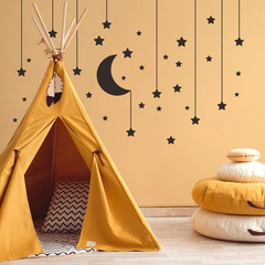 stickers muraux simples de chambre à coucher avec pendentif étoile de lune