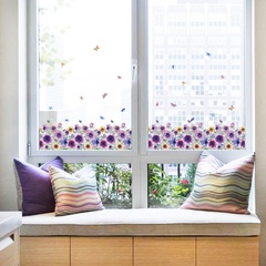 nouveaux stickers muraux en verre fleurs peintes violettes
