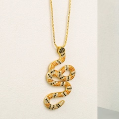 Modefarbe Zirkon Python Kupfer vergoldet Zirkon Halskette Großhandel