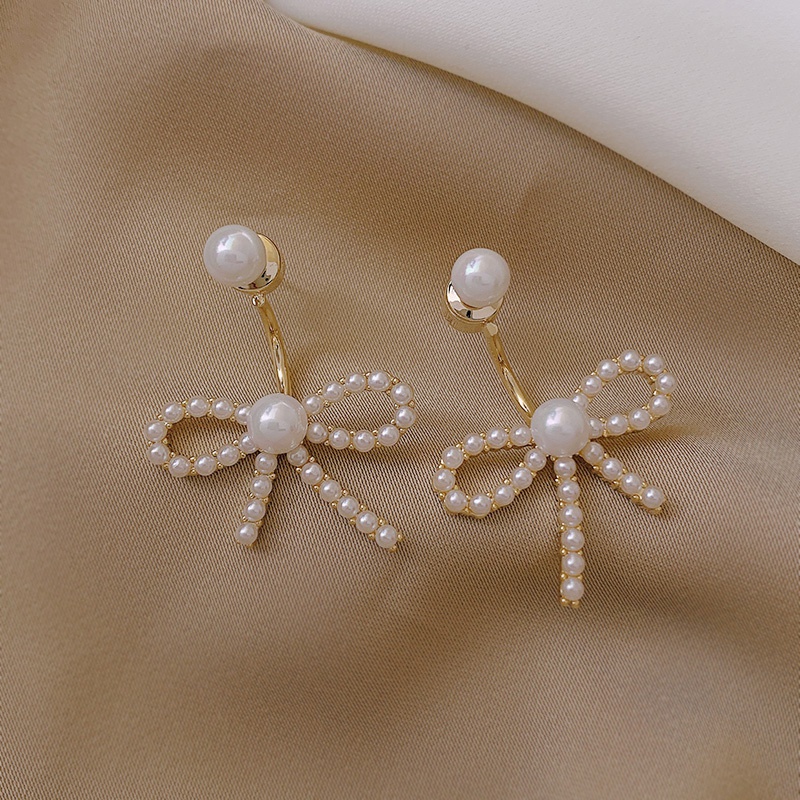Modestil einfache neue Anhnger Perlenschleife Ohrringe