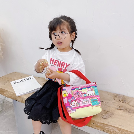 Fashion children canvas pattern messenger bag wholesale's discount tags