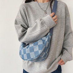 Fashion plaid shoulder messenger canvas bag wholesale