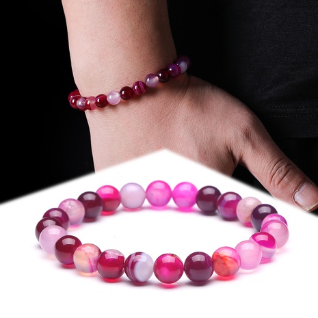 Fashion Natural Stone Good Luck Purple Bead Bracelet Wholesale's discount tags