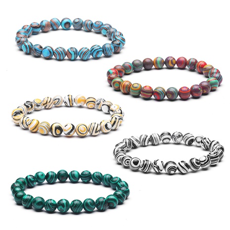 Fashion natural stone malachite colorful bracelet wholesale's discount tags