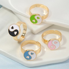 fashion alloy dripping oil heart the eight trigrams ring
