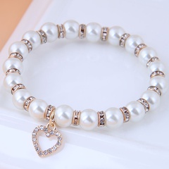 Korean Fashion alloy Pendant Pearl Love bracelet