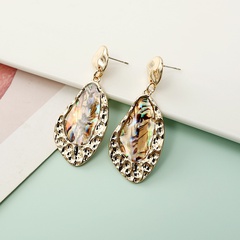 Fashion Transparent Inlaid Metal Irregular Earrings