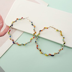 Bohemian Rice Beads Wrap circle Earrings