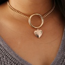 fashion simple peach heart chain retro exaggerated necklacepicture14