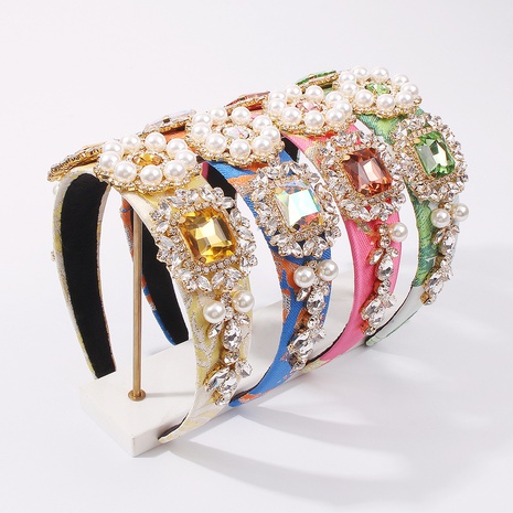 nueva diadema de diamantes de perlas de imitación de moda retro's discount tags