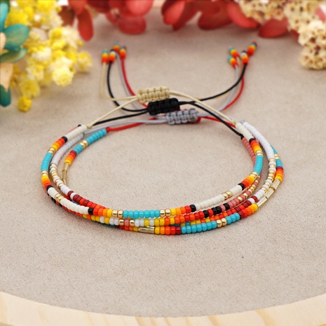 Bohemian Miyuki bead woven multi-layered beaded bracelet's discount tags