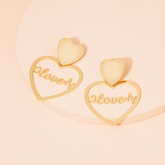 Fashion heart-shape letter alloy earrings wholesale