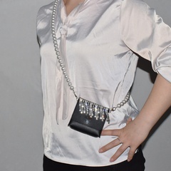 fashion new style pearl chain diagonal one-shoulder diagonal bag