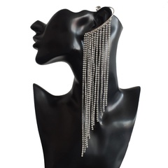 fashion wing alloy diamond long tassel earrings