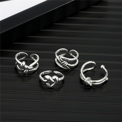 Korean metal hollow twisted heart bow open ring