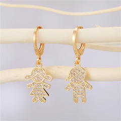 Korea fashion creative alloy asymmetric diamond zircon earrings