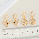 fashion round hollow microinlaid zircon alloy animal earringspicture7