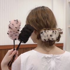 fashion polka dots net yarn braided hair accessories wholesale