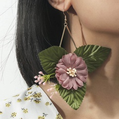 Bohemia color plastic flower earrings wholesale