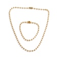 fashion simple golden round copper bead necklace bracelet setpicture13