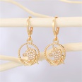 fashion round hollow microinlaid zircon alloy animal earringspicture10