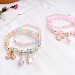 Korean small animal flower crystal double color bracelet wholesale