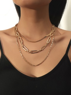 Fashion Multilayer Square Chain Alloy Necklace Wholesale