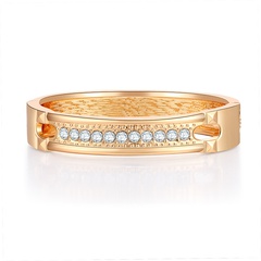 Fashion glossy hollow diamond spring alloy open bracelet wholesale