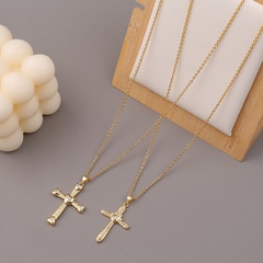 fashion copper palm heart cross pendant necklace