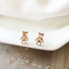 S925 Silver Needle Fun Cute Little Bear Earrings