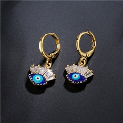Fashion style new Copper Micro Inlaid Devil's Eye Earrings