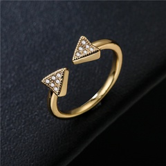 European and American Popular Party Decorations Fashion Simple Style 18K Gold Geometric Ring Female Opening Adjustable