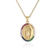 Mode Jungfrau Maria Kupfer eingelegte Zirkon Halskette Grohandelpicture15