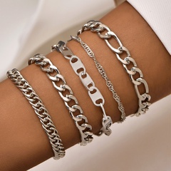 fashion simple style heavy metal style 5-piece bracelet set