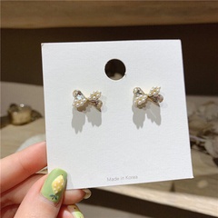 fashion new style crystal pearl bow earrings
