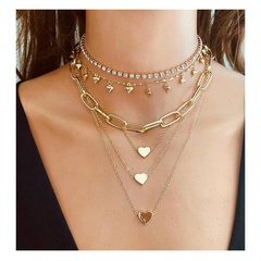 Fashion Multilayer Chain Alloy Heart-shape Necklace Wholesale