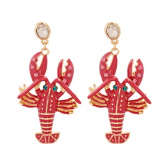 Fashion creative alloy oil drop diamond lobster alloy earrings wholesale