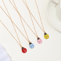 Fashion cute simulation dripping oil seven-star ladybug alloy necklace wholesale
