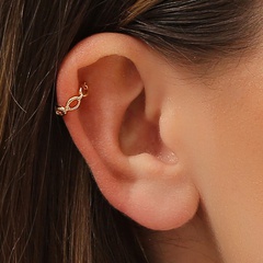 Fashion geometric hollow chain creative irregular copper earrings wholesale