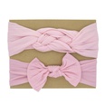 childrens nylon bow solid color elastic knot hairband setpicture45