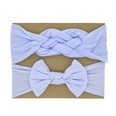 childrens nylon bow solid color elastic knot hairband setpicture47