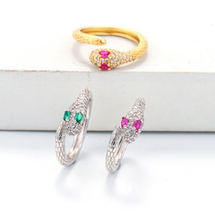 fashion micro-inlaid zircon red eyes small snake-shaped ring