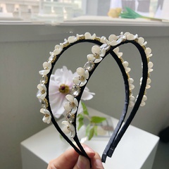 Venta al por mayor de la venda del pelo del diamante artificial de la flor de la perla coreana