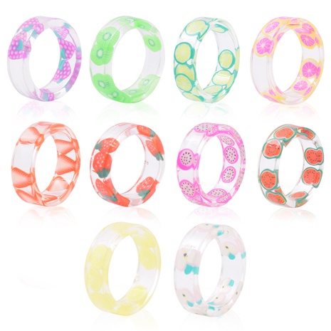 wholesale simple transparent fruit acrylic ring's discount tags