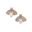 Fashion bee pearl rhinestone alloy earrings wholesalepicture15