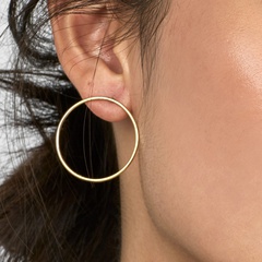 simple alloy fashion geometric figures circle earrings